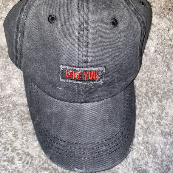 Shein Dads Hat Black Gray Denim Cap 